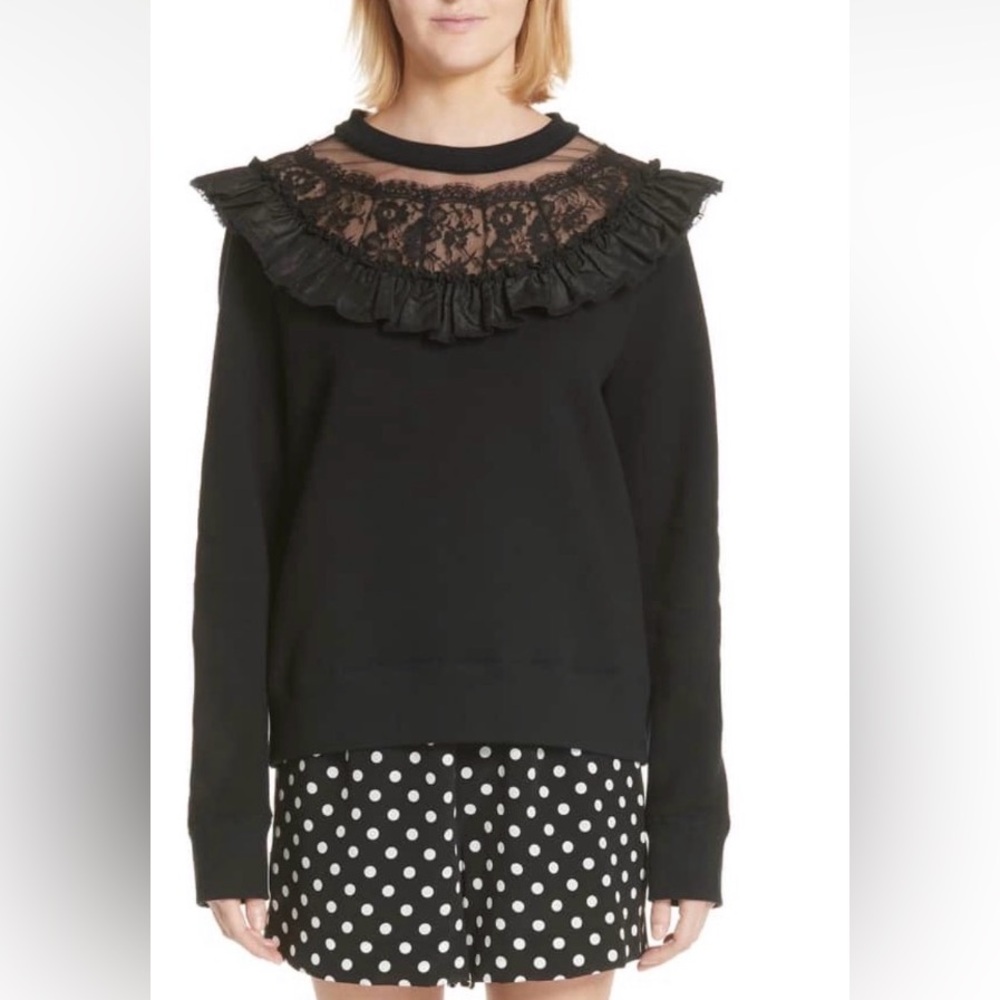 Marc Jacobs Black Lace Yoke Sweatshirt Xs